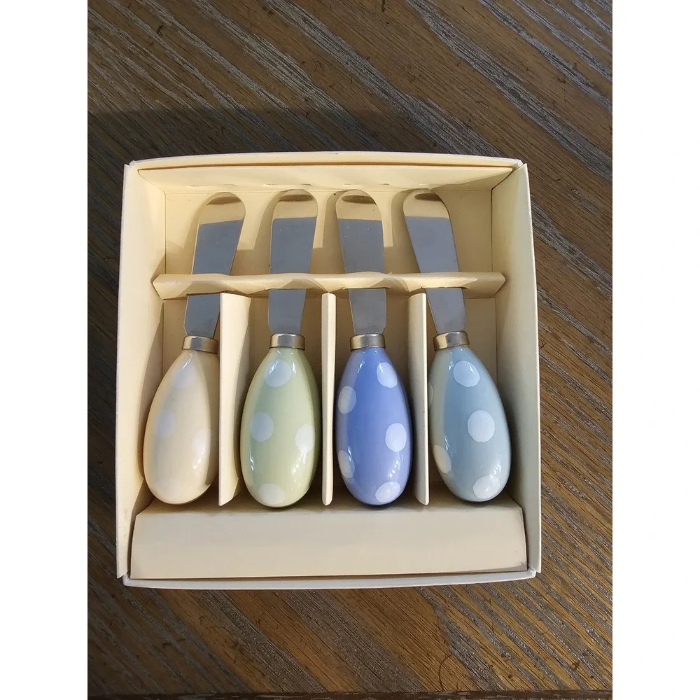 Williams Sonoma Set‎ Of 4 Easter Egg Spreaders Charcuterie